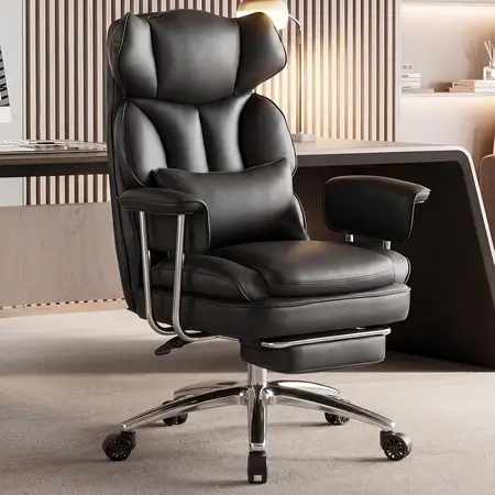 Home Office Desk Executive Chair with Footrest and Lumbar Support
